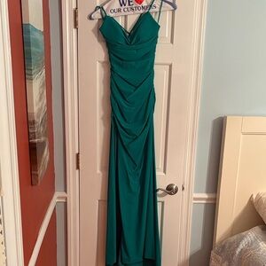 La Femme Teal Maxi Dress